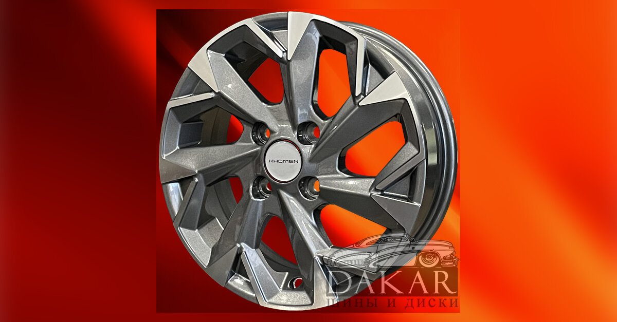 Диск 5.5j-14 4x100 43 60.1 Gray-FP Khomen Wheels KHW-1402 Арт KHW104117 ...