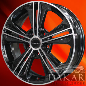 Диск 6j-16 5x114.3 43 67.1 Black-FP Khomen Wheels KHW-1603   Арт KHW100301 Литые диски Диск 6j-16 5x114.3 43 67.1 Black-FP Khomen Wheels KHW-1603   Арт KHW100301